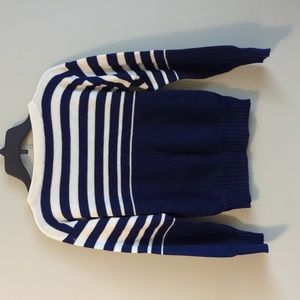 Vintage Blue White Striped Retro Sweater